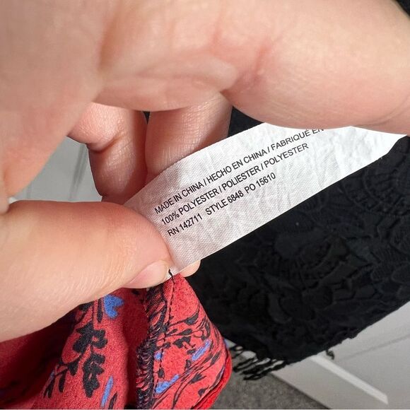 Sz 14 Eloquii Red & Blue Floral Color-Block MIDI Skirt NWOT $104 MSRP - Picture 9 of 10